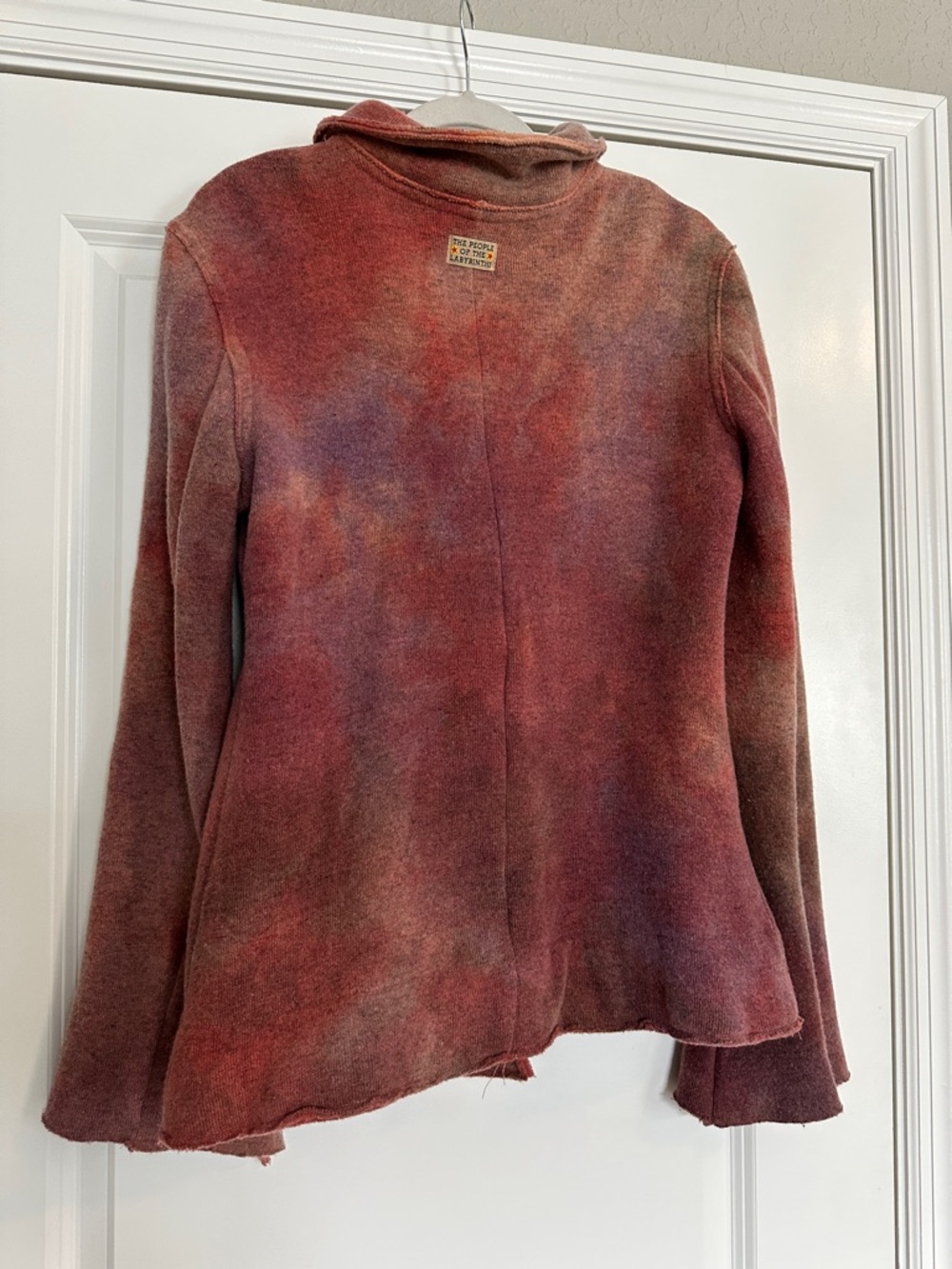 The People Of The Labyrinths wool blend, red and orange mottled-dye jacket - Picture 7 of 15